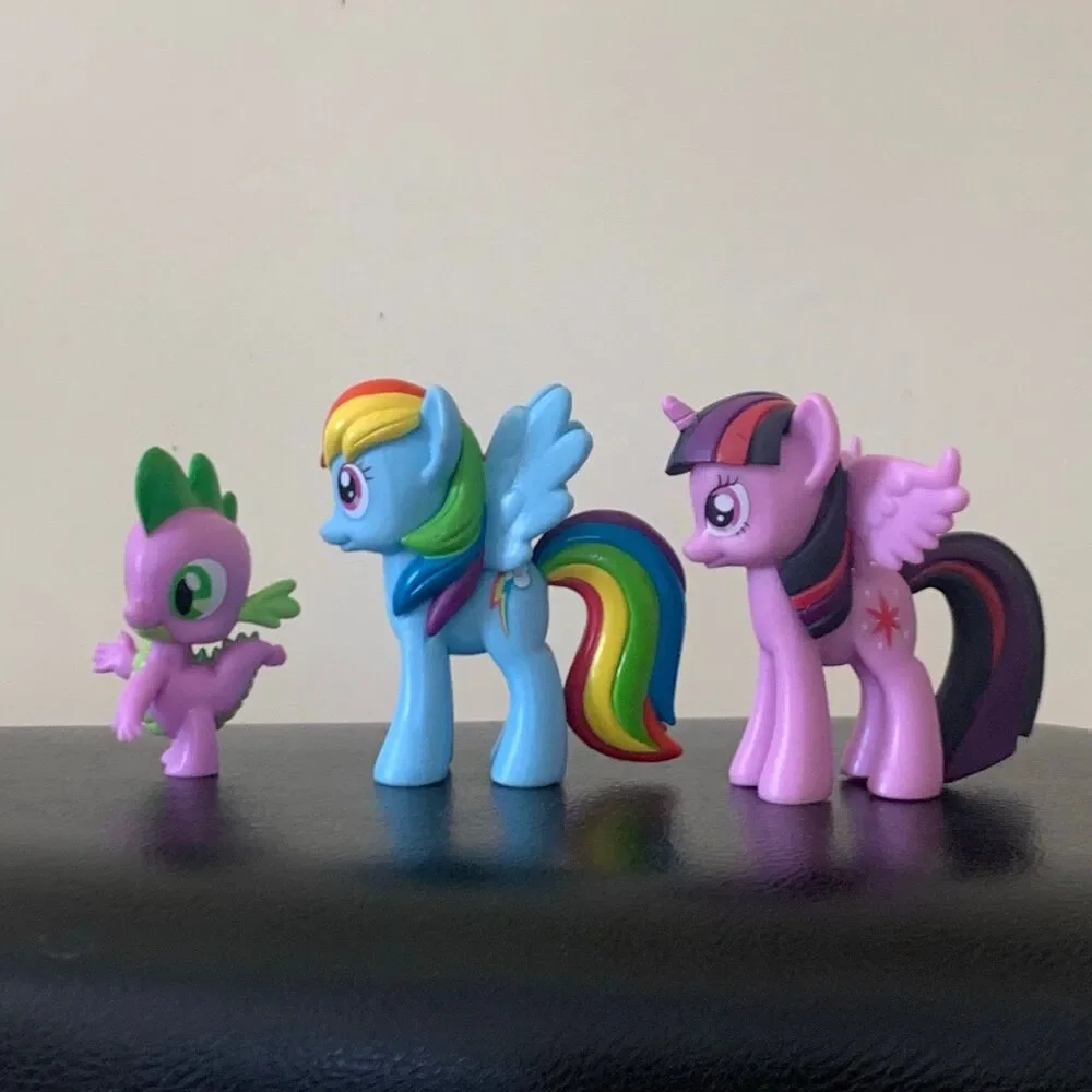 My Little Pony lot of 3 vinyl figurines twilight sparkle rainbow dash spike